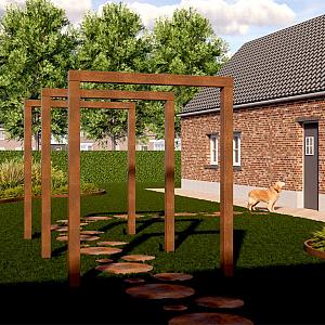 Cortenstaal pergola recht