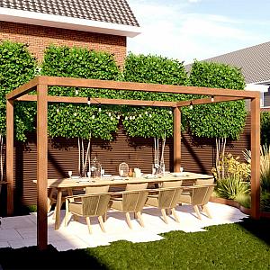 Cortenstaal pergola vierkant