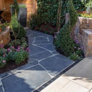 Flagstones Pure Black 2,5-4 cm dik