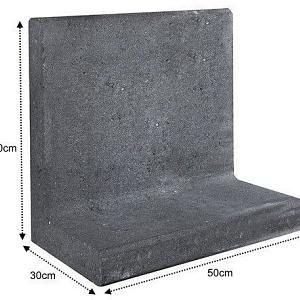 L-Element Zwart 50x30x50 cm