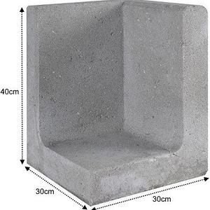 L-Element Hoek Grijs 30x30x40 cm