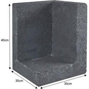 L-Element Hoek Zwart 30x30x40 cm