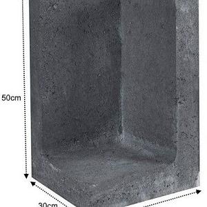 L-Element Hoek Zwart 30x30x50 cm
