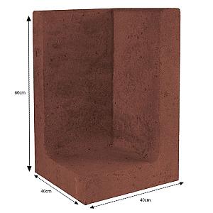 L-Element Hoek Corten/Bruin 40x40x60 cm