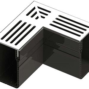 Designgoot hoekstuk Aluminium