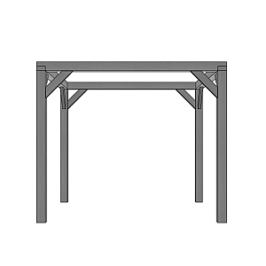 Vuren pergola houtpakket 300 x 300 cm, zwart gedompeld