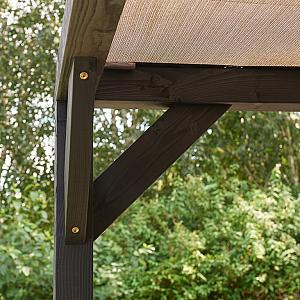 Vuren pergola houtpakket 300 x 400 cm, zwart gedompeld.