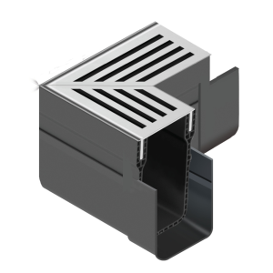 ACO Slimline hoekstuk Aluminium