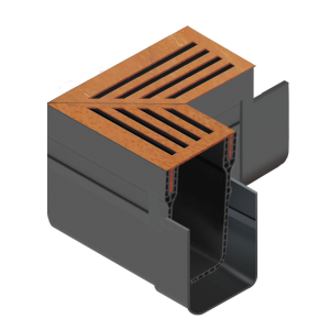 ACO Slimline hoekstuk Corten