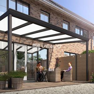 Aluminium overkapping met een polycarbonaat dak