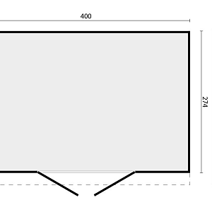 DHZ berging Enter 400 x 300 cm incl. dubbele deur, horizontale wanden zwart geïmpregneerd
