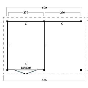 Platdak Odense XXL Samenstelling 3 Red Class Wood zwart gespoten