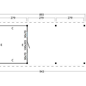 Platdak Odense XXL Samenstelling 8 Red Class Wood zwart gespoten