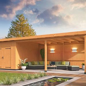 DHZ verblijf Wierden 900 x 400 cm incl. dubbele deur, verticale wanden onbehandeld