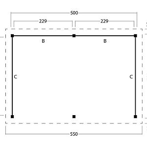 Platdak Odense XL Samenstelling 4 Red Class Wood zwart gespoten