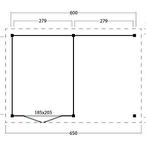 Platdak Odense XL Samenstelling 3 Red Class Wood zwart gespoten