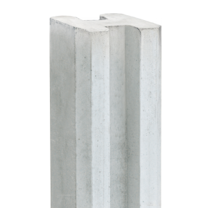 Beton-sleufpaal Zaan 10x10x275 wit/grijs Vlakke kop