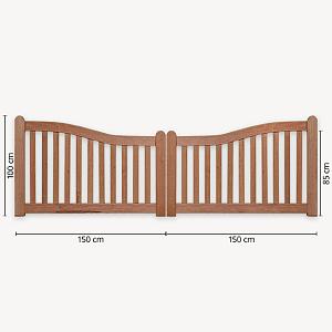 Tuinhekpoort hardhout | toog deluxe dubbel | 100/85x300 cm