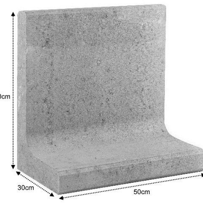 L-Element Grijs 50x30x50 cm