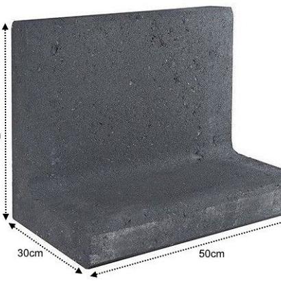 L-Element Zwart 50x30x40 cm