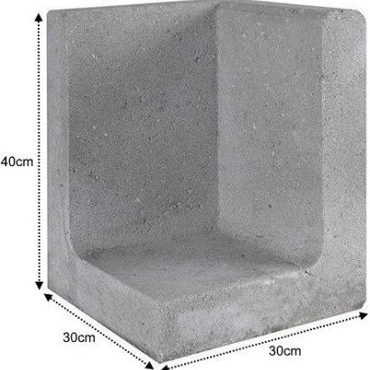 L-Element Hoek Grijs 30x30x40 cm