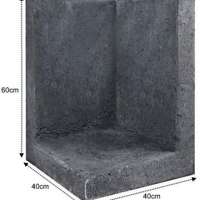 L-Element Hoek Zwart 40x40x60 cm