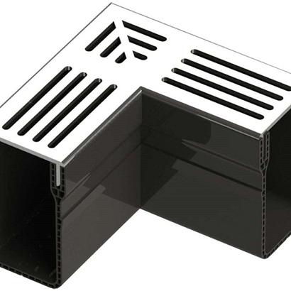 Designgoot hoekstuk Aluminium