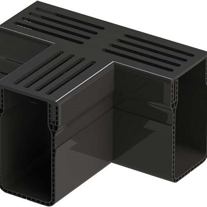 Designgoot T-stuk Zwart