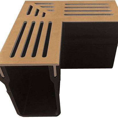 Designgoot hoekstuk Cortenstaal