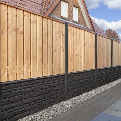 Berton©-motief-vulplaat antraciet H20 x D3,5 x L184 cm rotsmotief