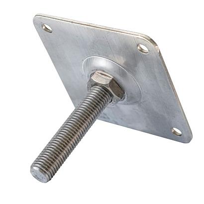 Betonpoer hoogteverstelling M16 verzinkt 10x10cm