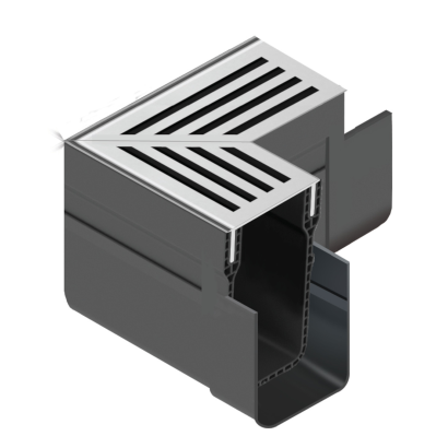 ACO Slimline hoekstuk Aluminium