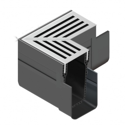 ACO Slimline hoekstuk Aluminium