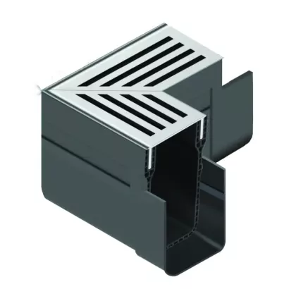 ACO Slimline hoekstuk Aluminium