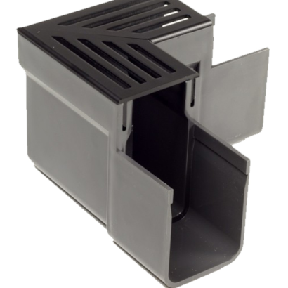 ACO Slimline hoekstuk Zwart Aluminium