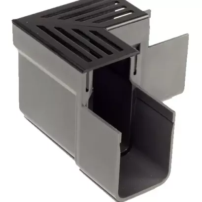 ACO Slimline hoekstuk Zwart Aluminium