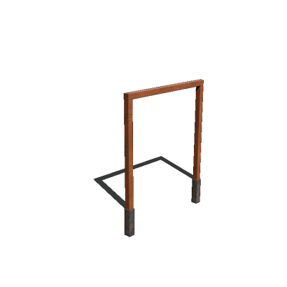 Cortenstaal pergola recht 250 cm exclusief betonpoer