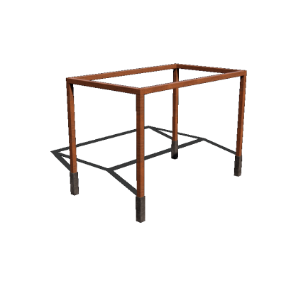 Cortenstaal pergola vierkant opstelling 424 x 250 cm inclusief betonpoer