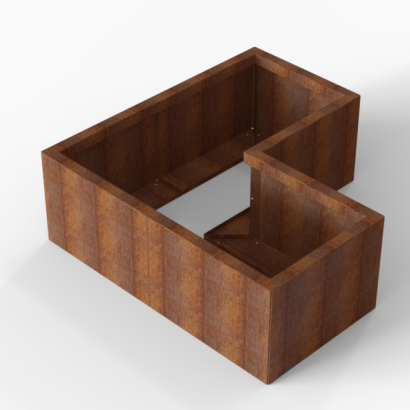 Plantenbak Module+ Corten 120x120x42 cm (60cm diep)
