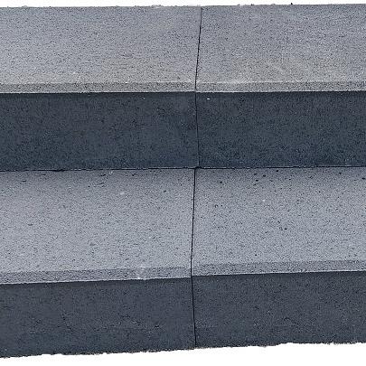 Traptrede 60x30x15 cm indus black kleurecht met facet