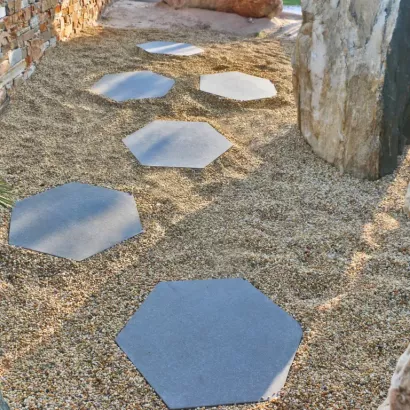 Staptegel Hexagons Ø60x52x2 Basalto