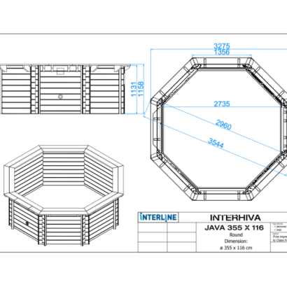Interline Java rond 3,55 x 1,16 m / incl. BASIS pakket