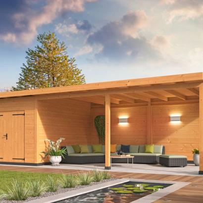 DHZ verblijf Wierden 900 x 400 cm incl. dubbele deur, horizontale wanden onbehandeld