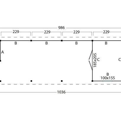 Platdak Odense XL Samenstelling 11 Red Class Wood zwart gespoten