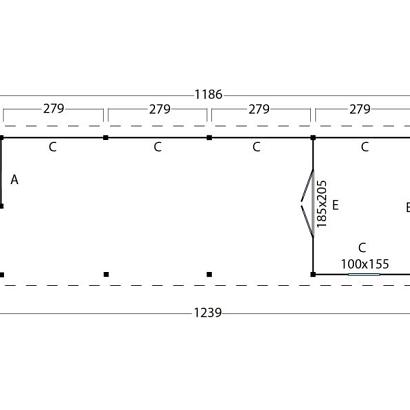 Platdak Odense XXL Samenstelling 11 Red Class Wood zwart gespoten