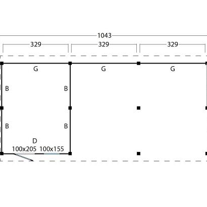 Kapschuur Billund XXL Samenstelling 8 Red Class Wood zwart gespoten