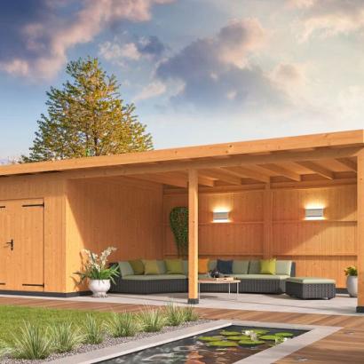 DHZ verblijf Wierden 900 x 400 cm incl. dubbele deur, verticale wanden onbehandeld