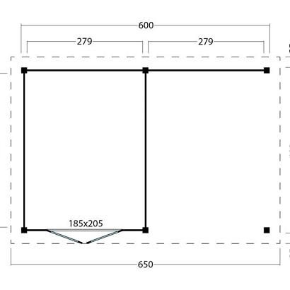 Platdak Odense XL Samenstelling 3 Red Class Wood zwart gespoten