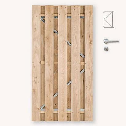 Tuindeur eiken | gem. doorkijk | verzinkt frame