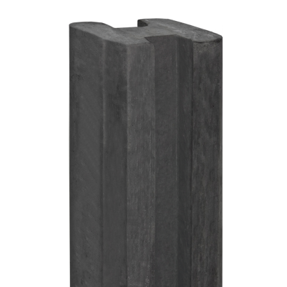Beton-sleufpaal Zaan 10x10x275 antraciet Vlakke kop